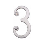 M Marcus Heritage Brass Numeral 3 - Face Fix 76mm Slimline font